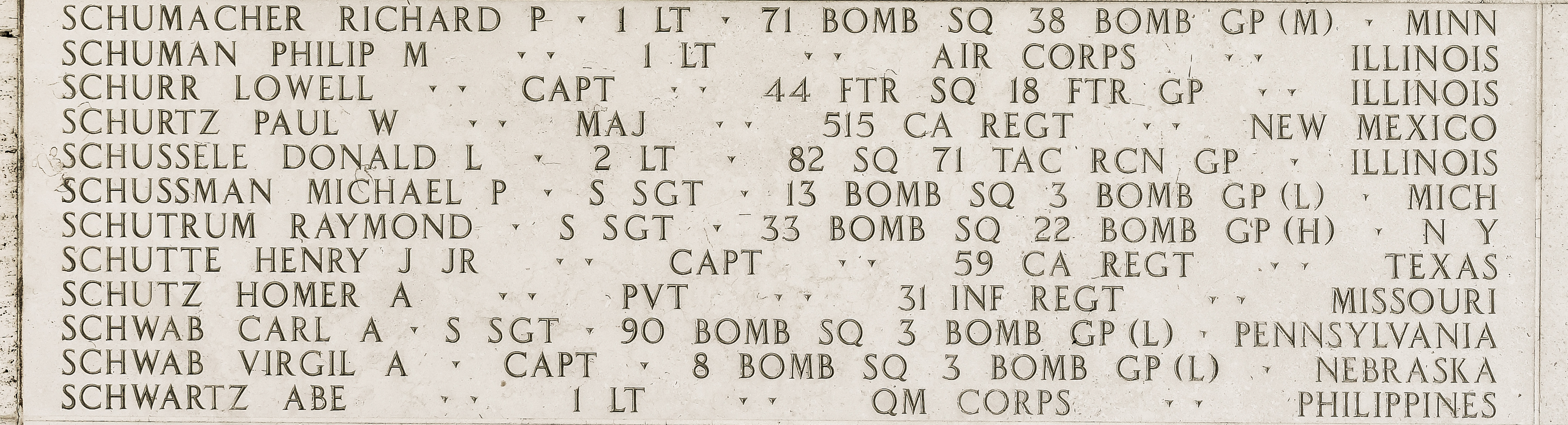 Donald L. Schussele, Second Lieutenant